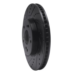 Honda Accord Brake Rotor (1) - Front Left - R1 Concepts - Drilled & Slotted - Black - `13-`22